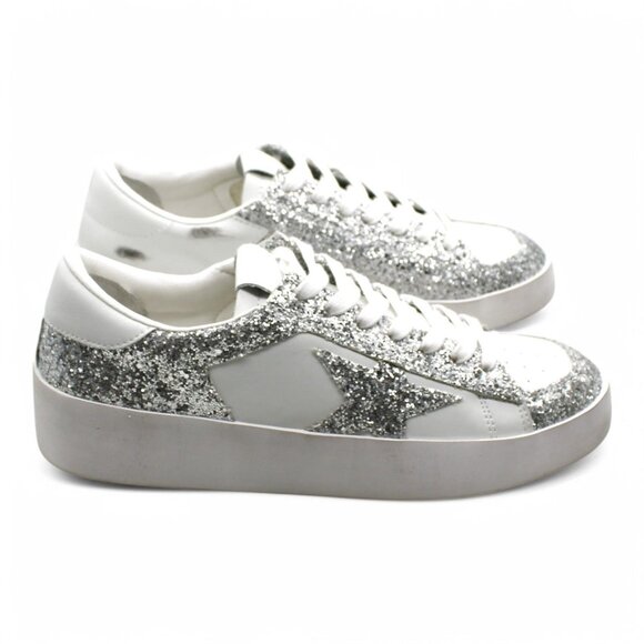 Steve Madden Perona Womens Fashion Sneakers Silver Size 10 M - Picture 3 of 8